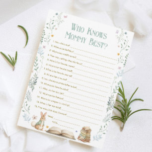 Story Book Baby Shower Who Knows Mommy Best Card