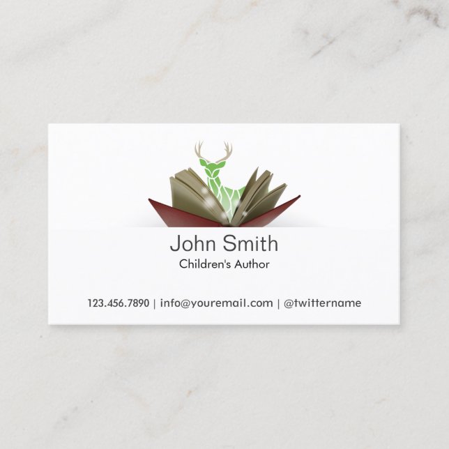 Story Book Children's Author Business Card 2 (Front)