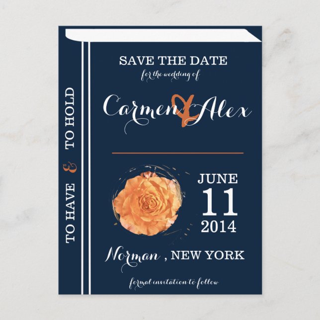 Story Book Save the Date Announcement Postcard (Front)