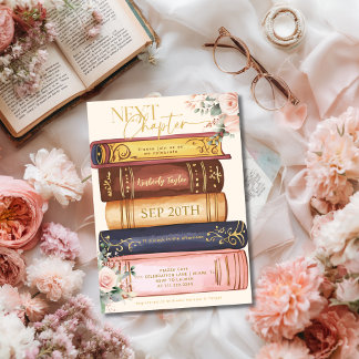 Story Book The Next Chapter Floral Bridal Shower Invitation
