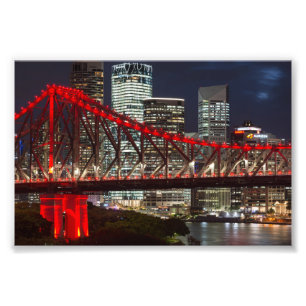 Story bridge Brisbane city skyline Australia dusk Photo Print