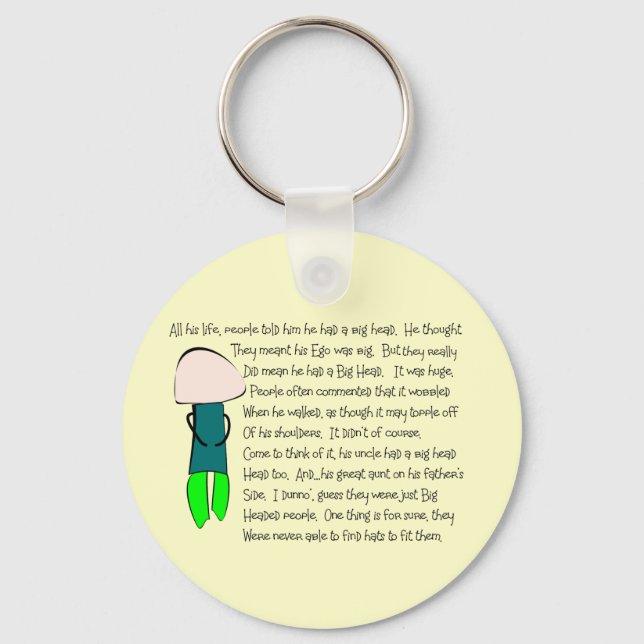 Story Folks "He Had a Big Head" Story Art Keychain (Front)