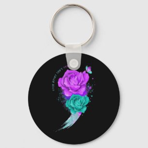 Story Isn't Over Yet Semicolon Suicide Prevention Keychain
