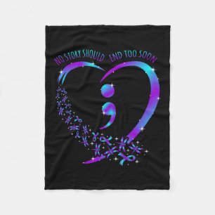 Story Should End Happy Suicide Awareness Support G Fleece Blanket