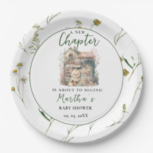Storybook A New Chapter About Begins Baby Shower Paper Plate