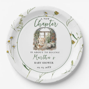 Storybook A New Chapter About Begins Baby Shower Paper Plate