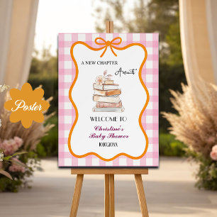 Storybook 'A New Chapter' Baby Shower Welcome Poster