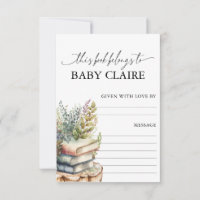 Storybook Baby Shower Book Plate Card