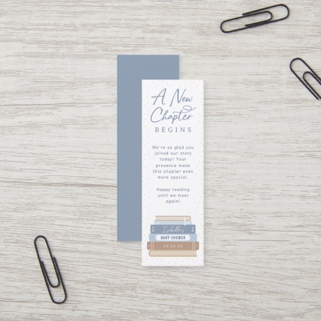 Storybook Baby Shower Mini Bookmark Favours Mini Business Card (Front/Back In Situ)