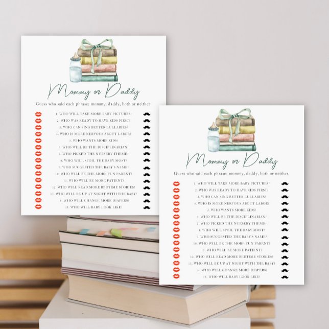 storybook baby shower - mommy or daddy game (Creator Uploaded)