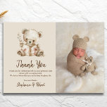Storybook Bear Photo Baby Shower Thank You Card<br><div class="desc">Storytime Bear Photo Baby Shower Design. The templates are set up and ready for you to customize and personalize with your party details. If you would like to change the font's colour or style, please click the customize further button at the end of the template. We sell matching stationery and...</div>