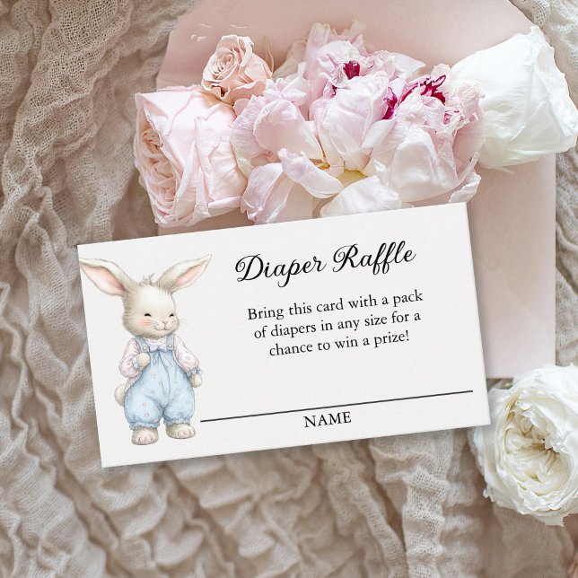 Storybook Bunny Cute Diaper Raffle Enclosure Card (Creator Uploaded)