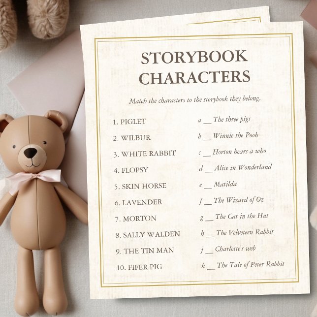 Storybook Characters New Chapter Baby Shower Game (Storybook Characters Baby Shower Game, Our next chapter, A new chapter begins, Gender Neutral)