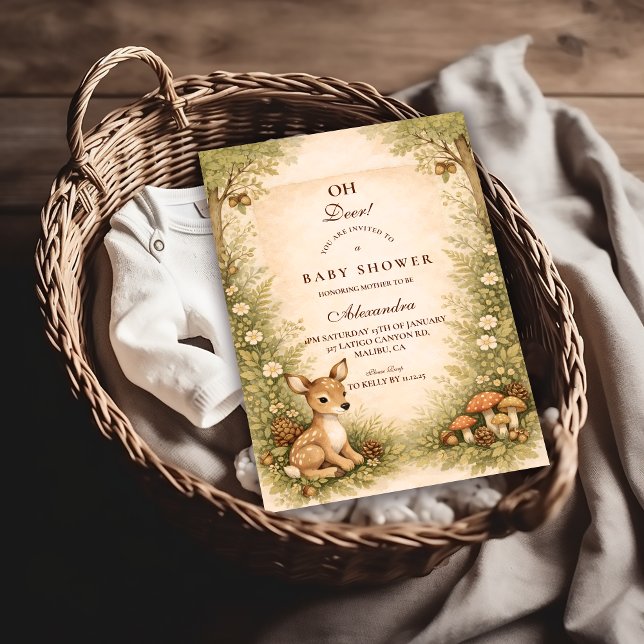 Storybook Deer Baby Baby Shower Invitation (Creator Uploaded)