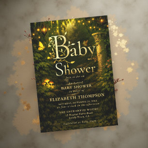 Storybook Enchanted Garden Fairytale Baby Shower Invitation