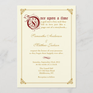 Storybook Fairytale Faire-part de mariage - Rouge/
