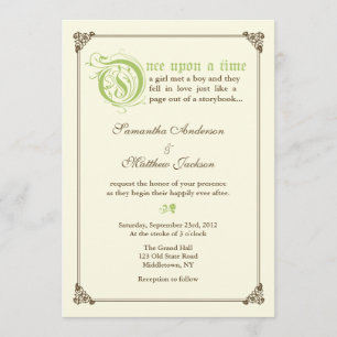 Storybook Fairytale Wedding Invitation - Green