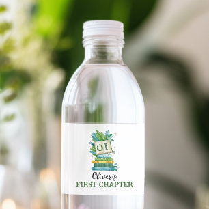 Storybook First Chapter Birthday  Water Bottle Label