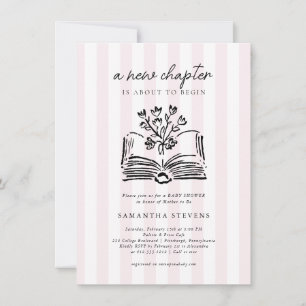  Storybook Floral A New Chapter Begins Baby Shower Invitation