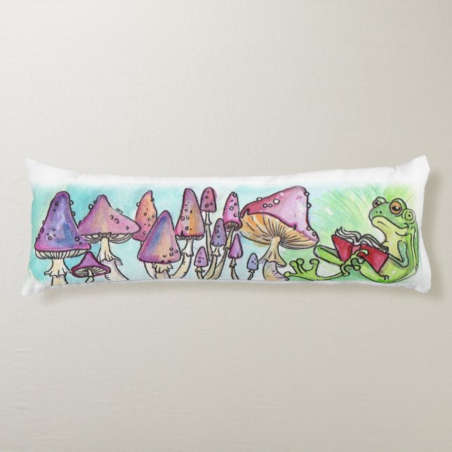 Storybook Frog Reading Body Pillow (Front)