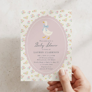 Storybook Garden Goose Baby Shower Invitation