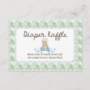 Storybook Garden Rabbit Baby Shower Diaper Raffle Enclosure Card