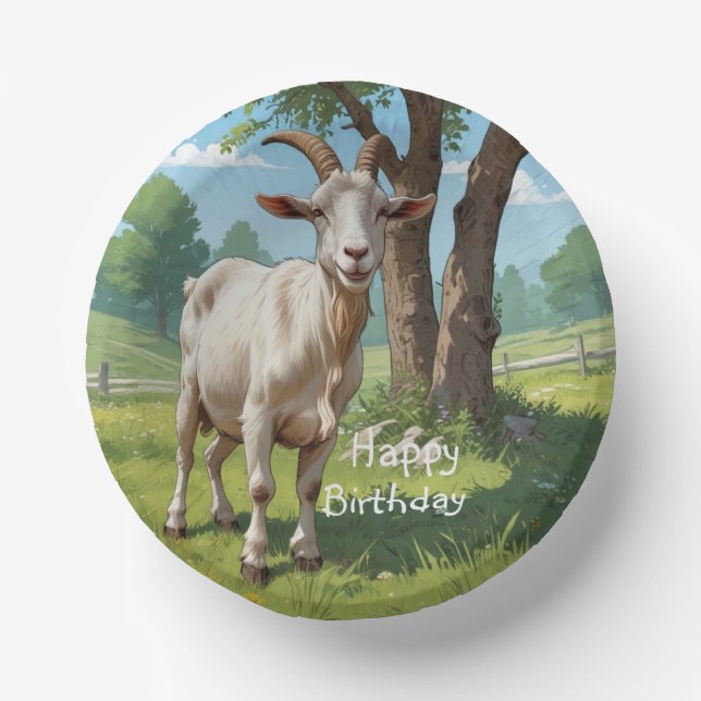 Storybook Goat Paper Plate (Front)