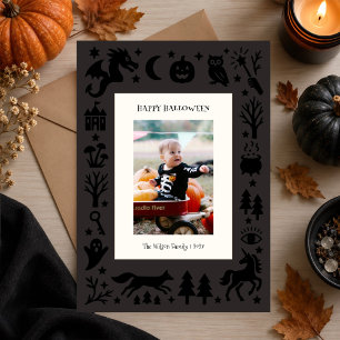 Storybook Halloween Family Photo Holiday Card