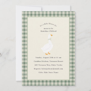 Storybook Mother Goose Sage Vintage Baby Shower Invitation