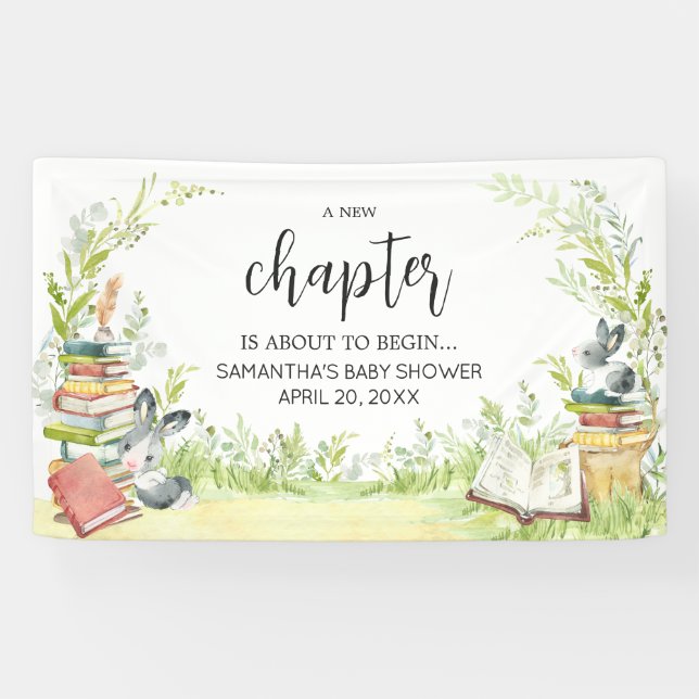 Storybook New Chapter Baby Shower Banner (Horizontal)