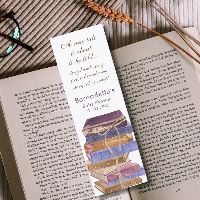 Storybook New Tale Baby Shower Customize Bookmark Mini Business Card (Creator Uploaded)
