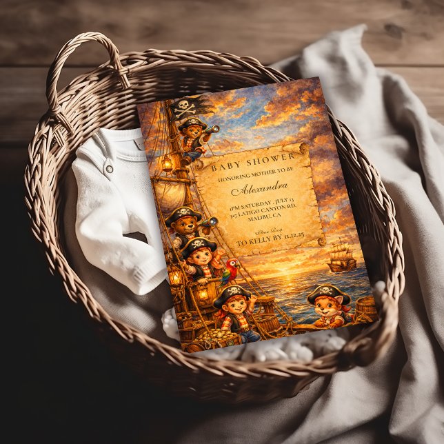 Storybook Pirate Adventure Baby Shower Invitation (Creator Uploaded)