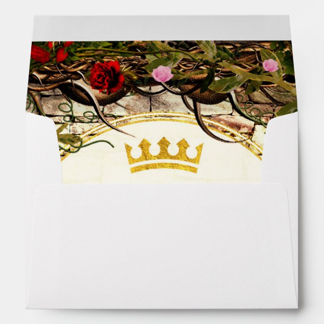 Storybook Princess Vintage Briar Rose Invitation Envelopes (Back (Bottom))