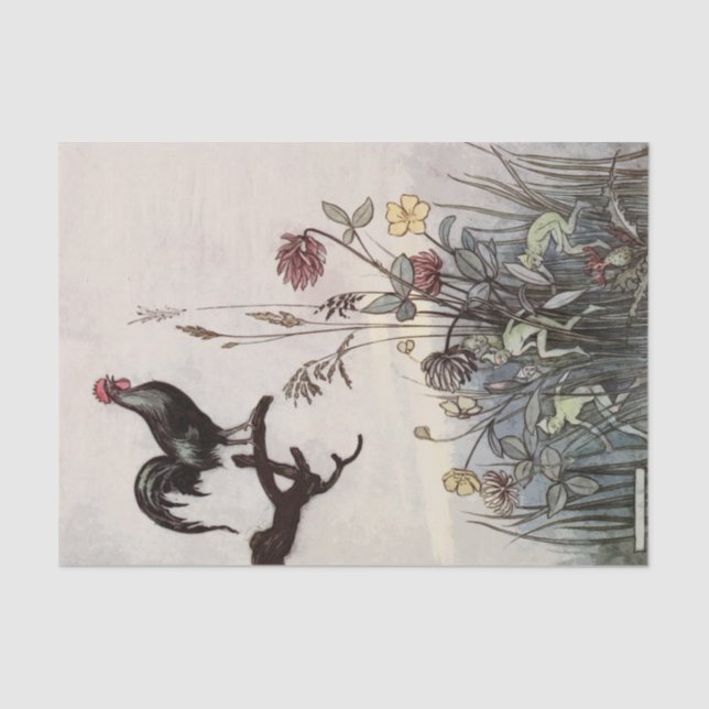 Storybook Roster Fairies Vintage Decoupage  Tissue Paper (Front)