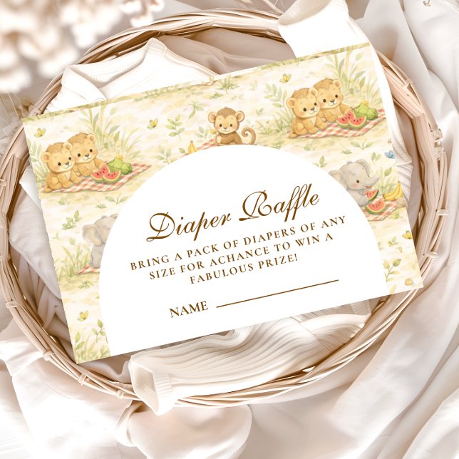 Storybook Safari Animals Diapper Raffle Enclosure Card (Creator Uploaded)