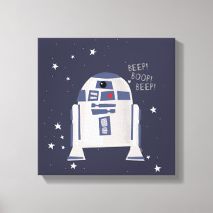 Storybook Style R2-D2 - Beep! Boop! Beep! Canvas Print