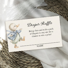 Storybook Vintage Duck Diaper Raffle Enclosure Card