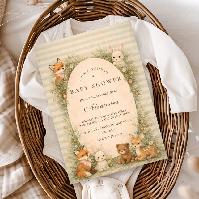 Storybook Woodland Animals Baby Shower Invitation (Creator Uploaded)