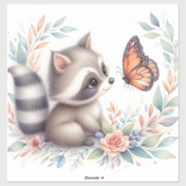 Storybook Woodland Babies Raccoon And Butterfly