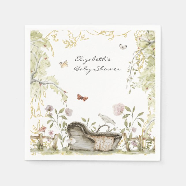 Storybook | Woodland Forest Baby Shower Napkin (Front)