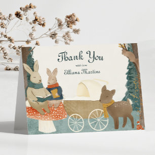 Storybook Woodland Friends Baby Shower Thank You Card