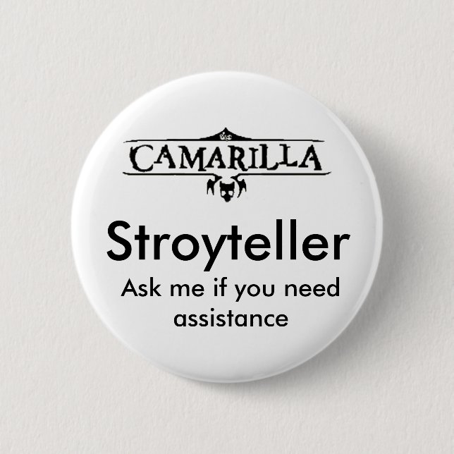 Storyteller 2 Inch Round Button (Front)