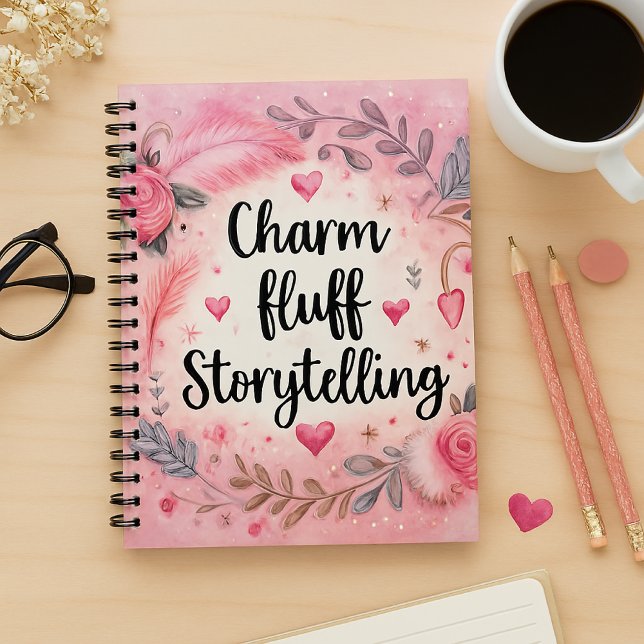 Storytelling Pink Charm Fluff Girly Writer  Notebook (Creator Uploaded)