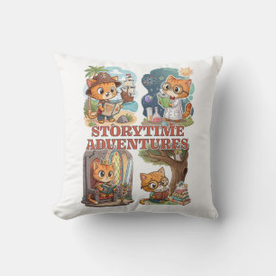 Storytime Adventures – A Journey Through Books Throw Pillow