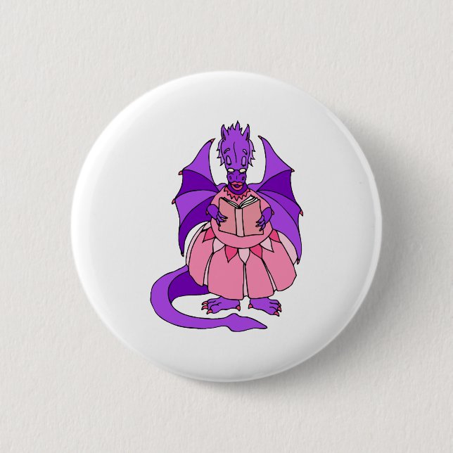 Storytime Dragon 2 Inch Round Button (Front)