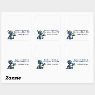 Storytime Mode ON  Robot Baby Shower Book Labels