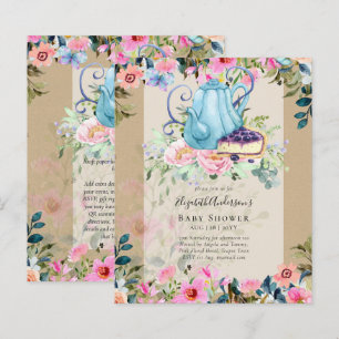 Storytime Tea Party Baby Shower Invitations