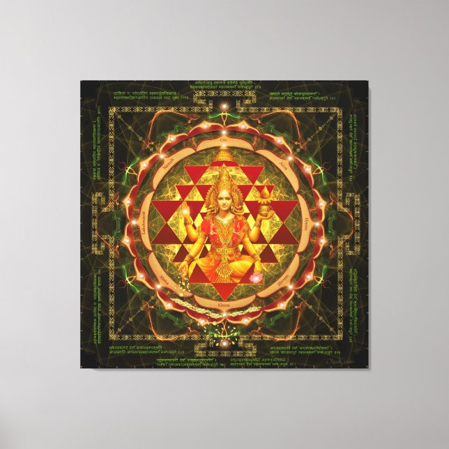 Stotram on Devi Lakshmi- Shri Yantra Canvas Print (Front)