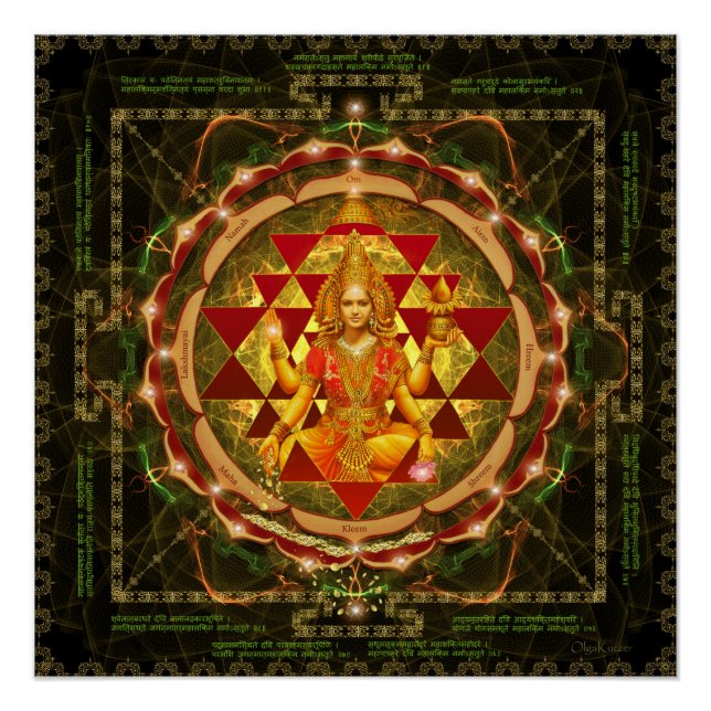 Stotram on Devi Lakshmi - Shri Yantra- Mahalakshmi Poster (Front)