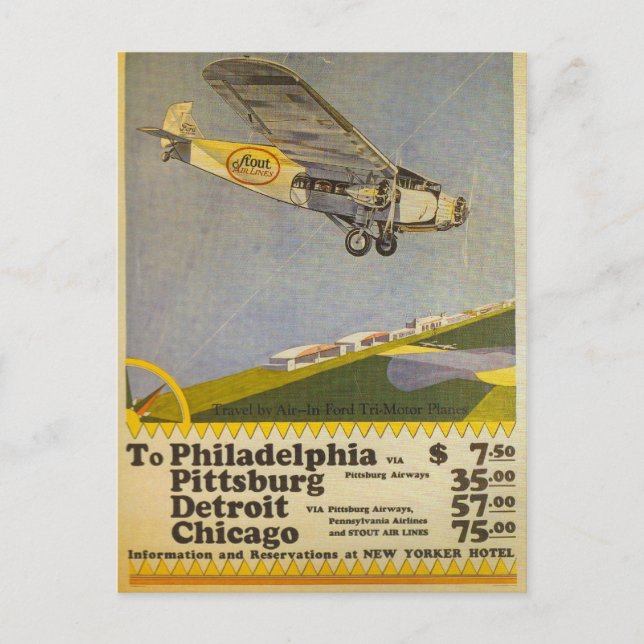 Stout Airlines Postcard (Front)